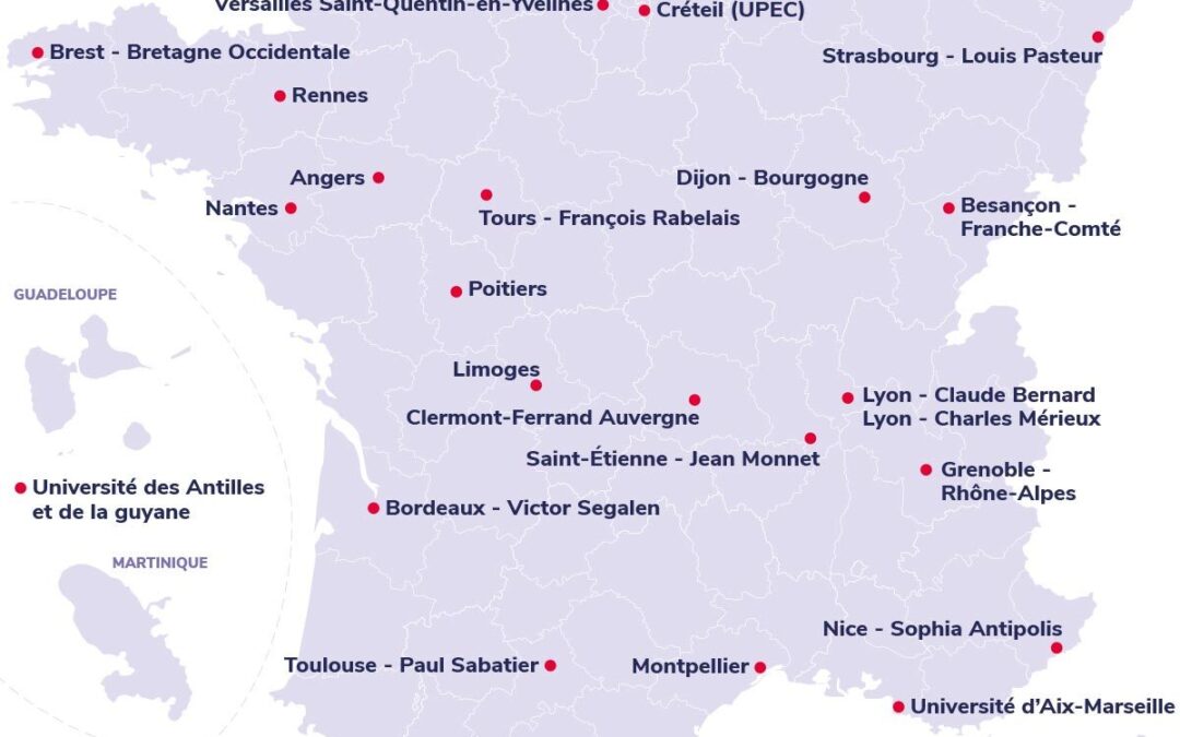 Carte des Facs de Médecine