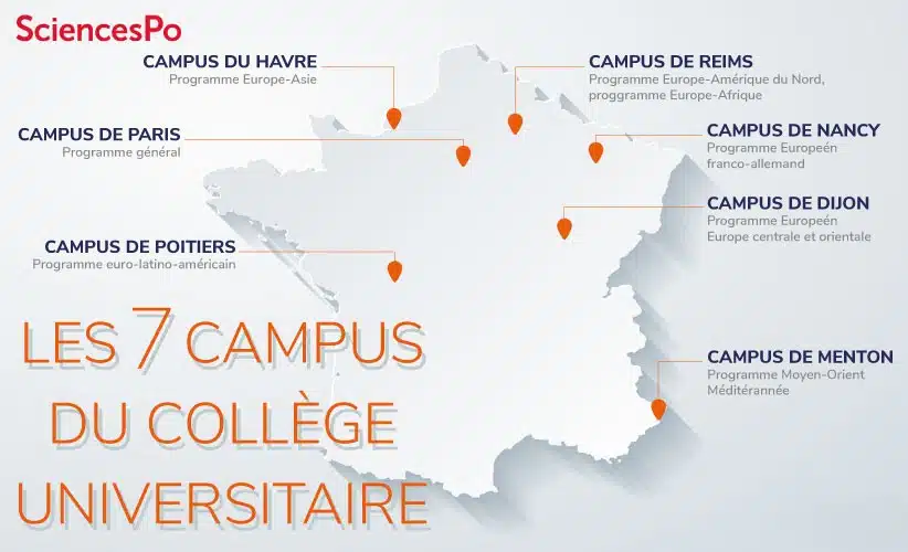 Les 7 campus délocalisés de Sciences Po Paris